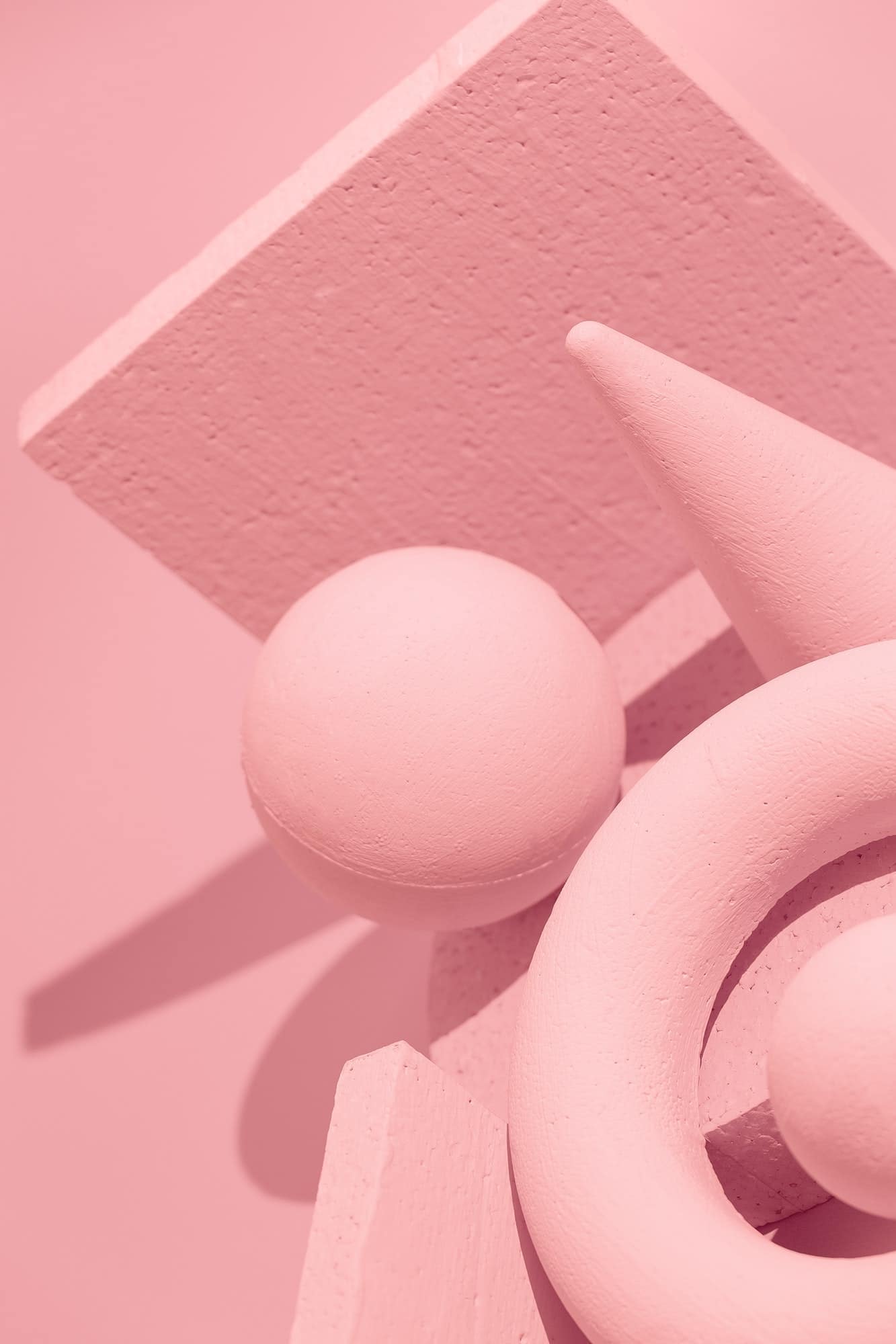 Abstract geometry and minimal background. Pastel pink trendy monochrome colours design